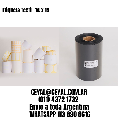 Etiqueta textil  14 x 19