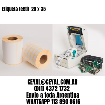 Etiqueta textil  20 x 35