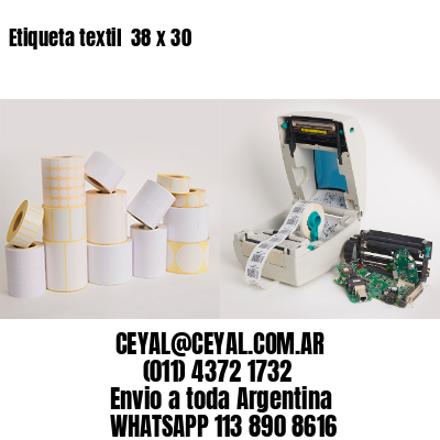 Etiqueta textil  38 x 30