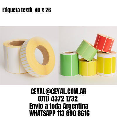 Etiqueta textil  40 x 26