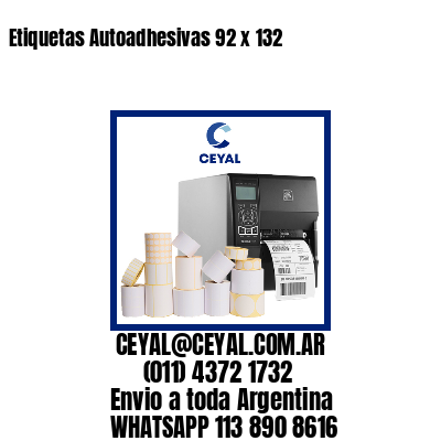 Etiquetas Autoadhesivas 92 x 132