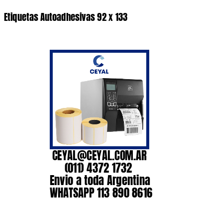 Etiquetas Autoadhesivas 92 x 133