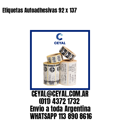 Etiquetas Autoadhesivas 92 x 137