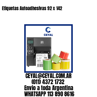 Etiquetas Autoadhesivas 92 x 142