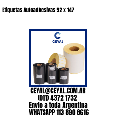 Etiquetas Autoadhesivas 92 x 147