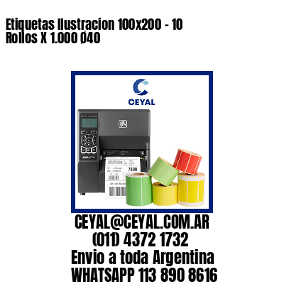 Etiquetas Ilustracion 100×200 – 10 Rollos X 1.000 Ø40