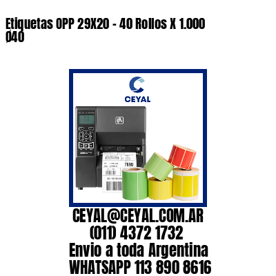 Etiquetas OPP 29X20 – 40 Rollos X 1.000 Ø40