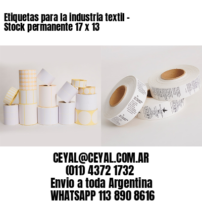 Etiquetas para la industria textil – Stock permanente 17 x 13