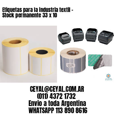 Etiquetas para la industria textil – Stock permanente 33 x 10