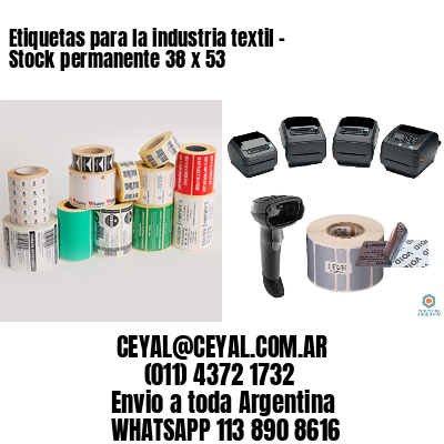 Etiquetas para la industria textil – Stock permanente 38 x 53