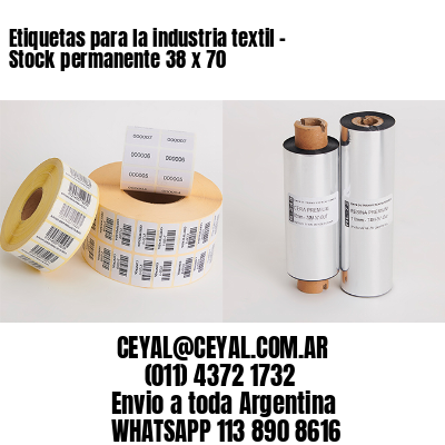 Etiquetas para la industria textil – Stock permanente 38 x 70