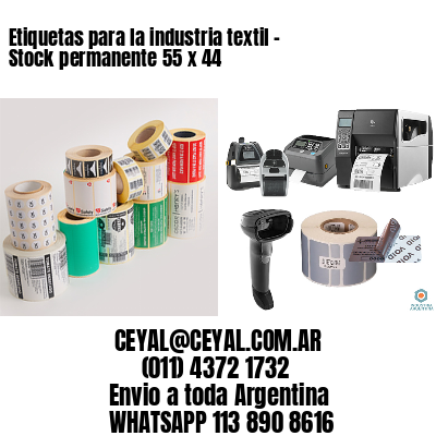 Etiquetas para la industria textil – Stock permanente 55 x 44