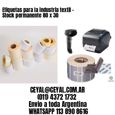 Etiquetas para la industria textil – Stock permanente 80 x 30