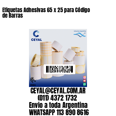 Etiquetas Adhesivas 65 x 25 para Código de Barras