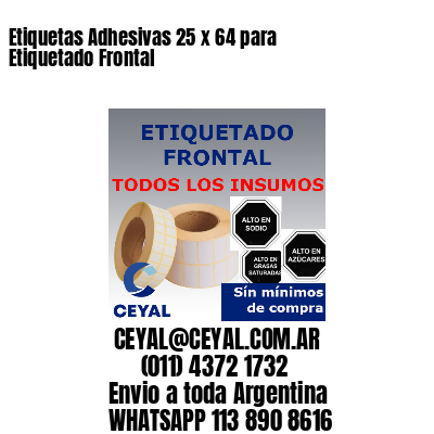 Etiquetas Adhesivas 25 x 64 para Etiquetado Frontal