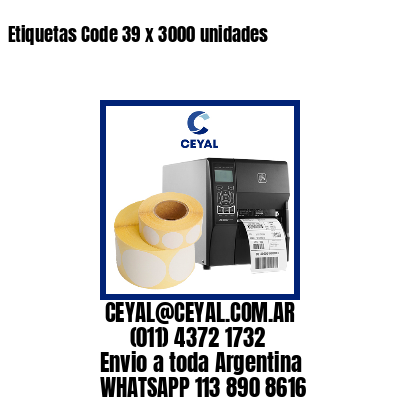 Etiquetas Code 39 x 3000 unidades