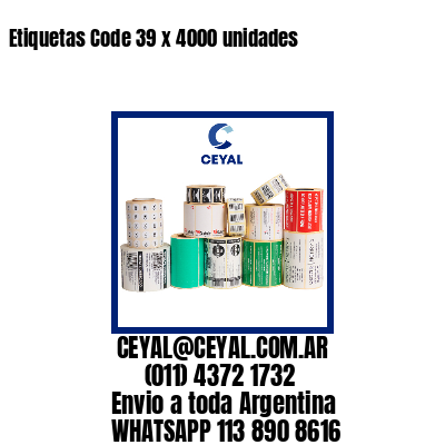 Etiquetas Code 39 x 4000 unidades