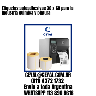 Etiquetas autoadhesivas 30 x 60 para la industria quimica y pintura