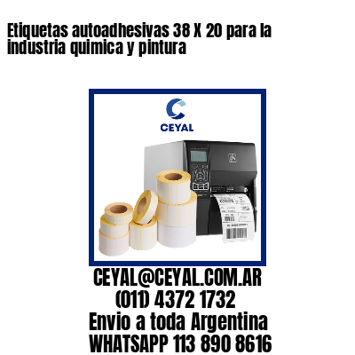 Etiquetas autoadhesivas 38 X 20 para la industria quimica y pintura