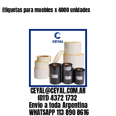 Etiquetas para muebles x 4000 unidades