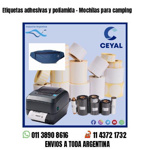 Etiquetas adhesivas y poliamida – Mochilas para camping