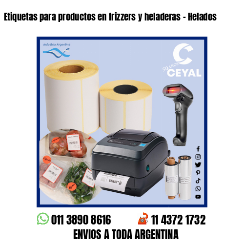Etiquetas para productos en frizzers y heladeras – Helados