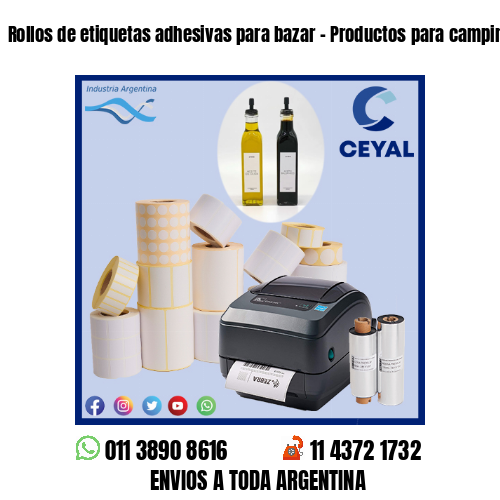 Rollos de etiquetas adhesivas para bazar – Productos para camping