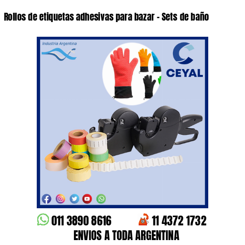 Rollos de etiquetas adhesivas para bazar – Sets de baño