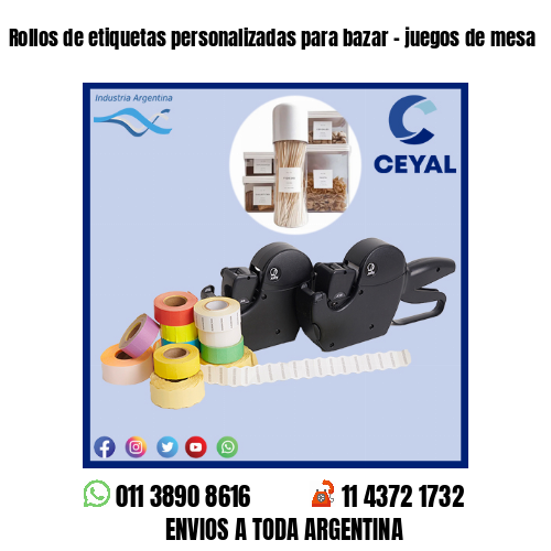 Rollos de etiquetas personalizadas para bazar – juegos de mesa