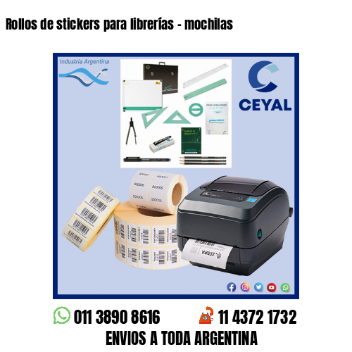 Rollos de stickers para librerías – mochilas