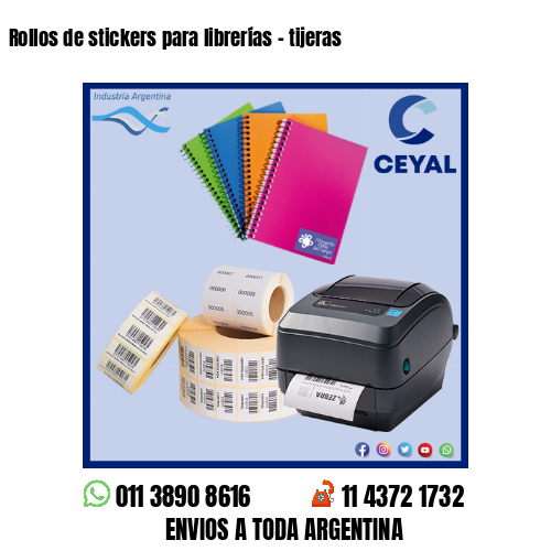 Rollos de stickers para librerías – tijeras