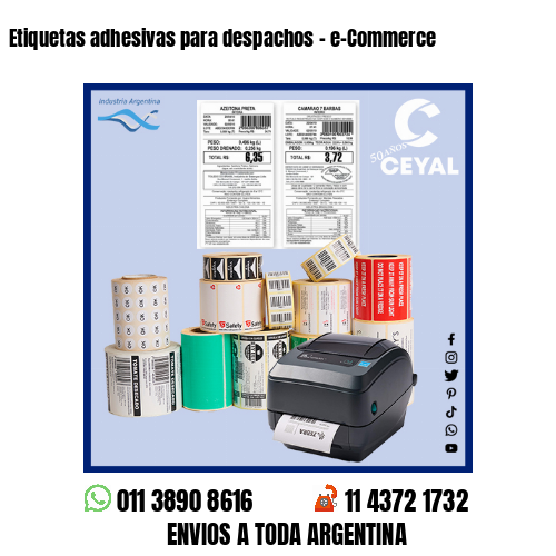 Etiquetas adhesivas para despachos – e-Commerce