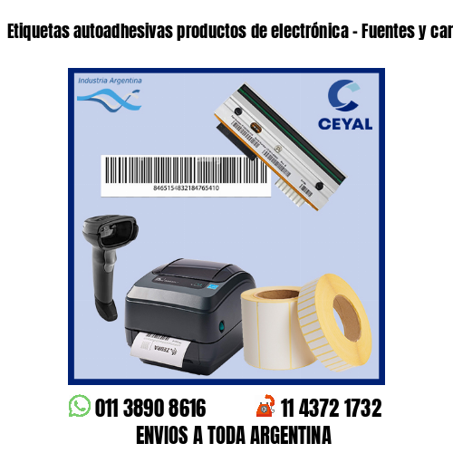Etiquetas autoadhesivas productos de electrónica – Fuentes y cargadores