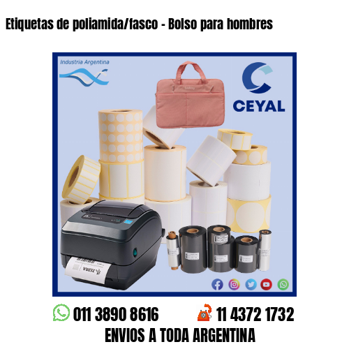 Etiquetas de poliamida/fasco – Bolso para hombres