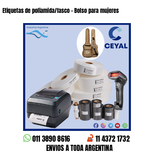 Etiquetas de poliamida/fasco – Bolso para mujeres