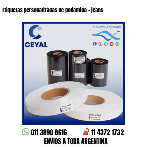 Etiquetas personalizadas de poliamida – jeans