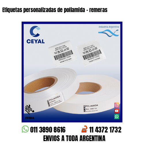 Etiquetas personalizadas de poliamida – remeras