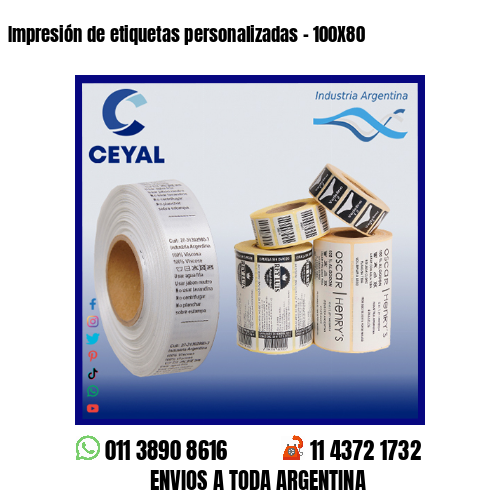 Impresión de etiquetas personalizadas – 100X80