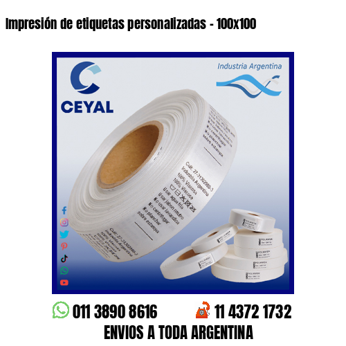 Impresión de etiquetas personalizadas – 100×100