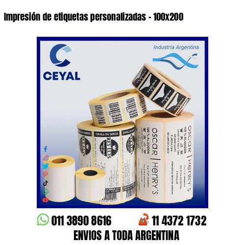 Impresión de etiquetas personalizadas – 100×200