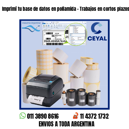 Imprimí tu base de datos en poliamida – Trabajos en cortos plazos!