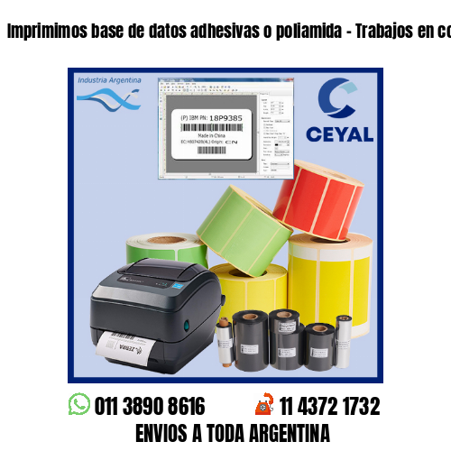 Imprimimos base de datos adhesivas o poliamida – Trabajos en cortos plazos!