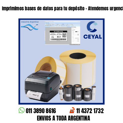 Imprimimos bases de datos para tu depósito – Atendemos urgencias!