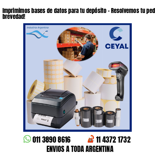 Imprimimos bases de datos para tu depósito – Resolvemos tu pedido a la brevedad!