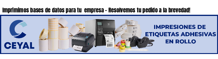Imprimimos bases de datos para tu empresa - Resolvemos tu pedido a la brevedad!