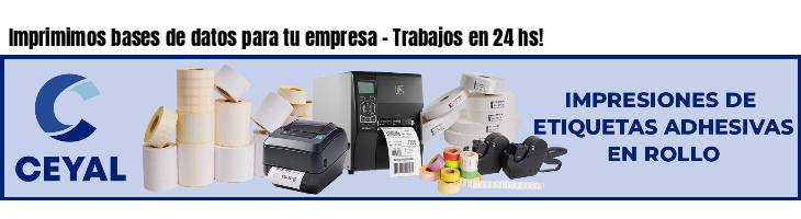 Imprimimos bases de datos para tu empresa - Trabajos en 24 hs!