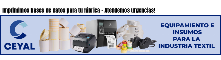 Imprimimos bases de datos para tu fábrica - Atendemos urgencias!