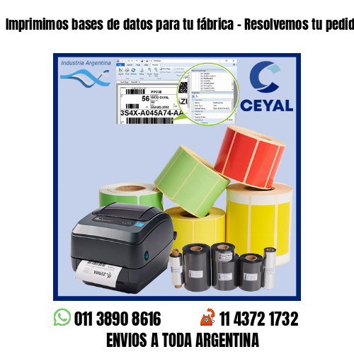 Imprimimos bases de datos para tu fábrica – Resolvemos tu pedido a la brevedad!