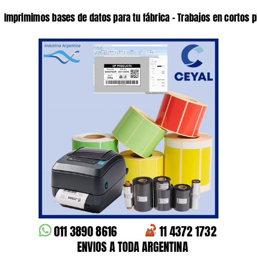 Imprimimos bases de datos para tu fábrica – Trabajos en cortos plazos!