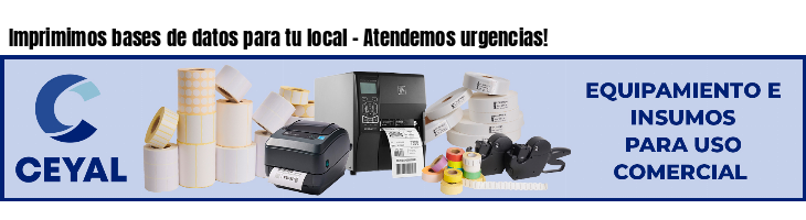 Imprimimos bases de datos para tu local - Atendemos urgencias!